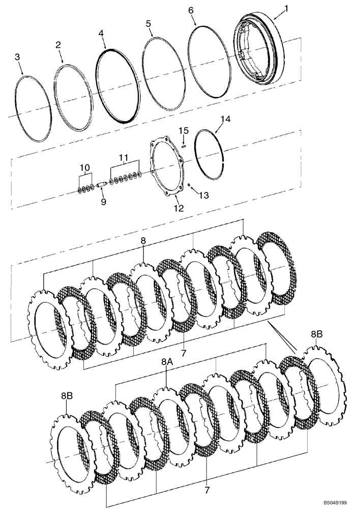 Схема запчастей Case 821C - (06-20) - AXLE, FRONT - HUB, DISC BRAKES (06) - POWER TRAIN