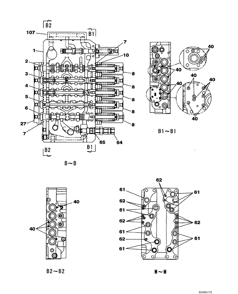 Схема запчастей Case CX290B - (08-59) - KBJ12141 VALVE ASSY - CONTROL (08) - HYDRAULICS