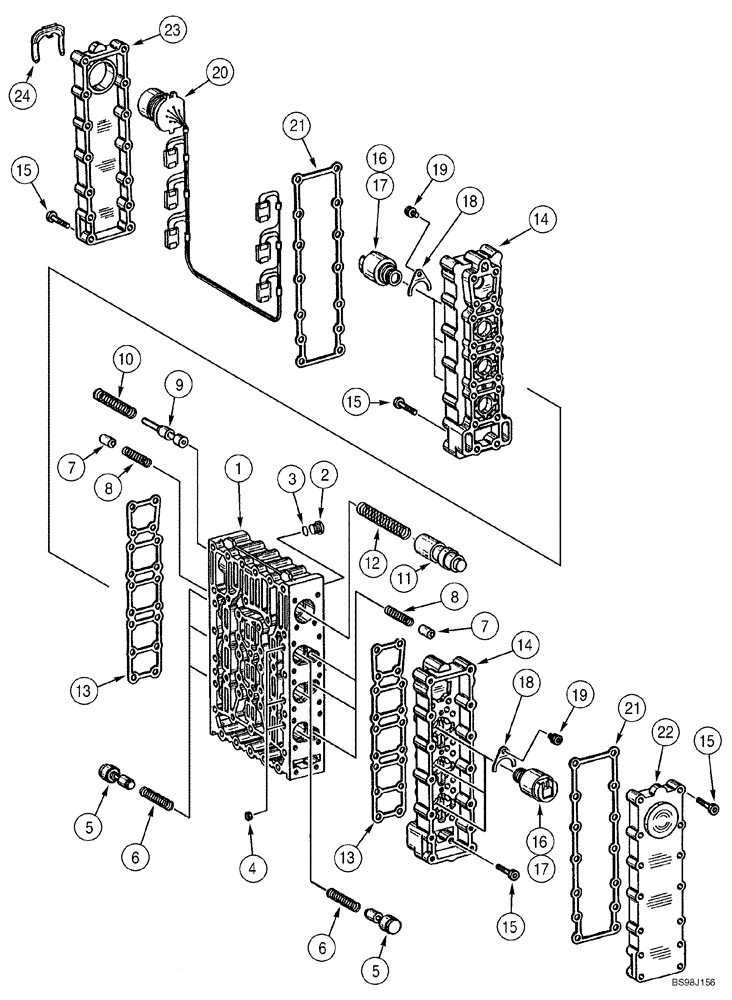 Схема запчастей Case 821C - (06-16) - TRANSMISSION - VALVE, CONTROL (06) - POWER TRAIN