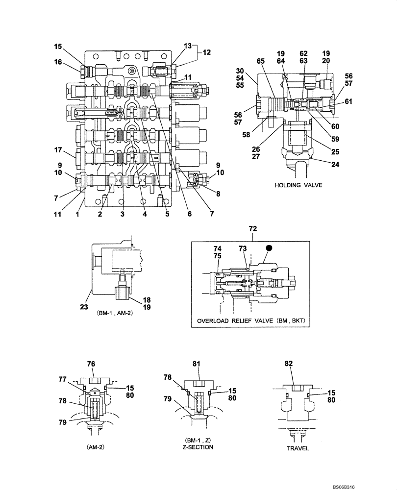 Схема запчастей Case CX700 - (08-203-00[01]) - CONTROL VALVE (08) - HYDRAULICS