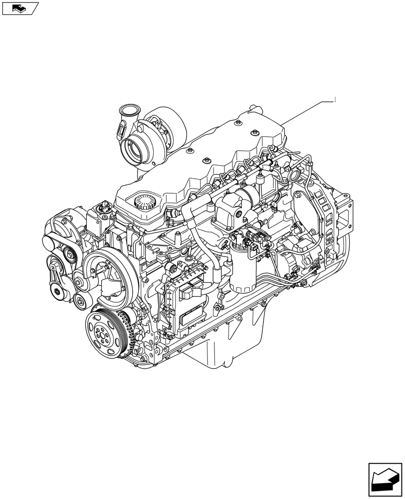 Схема запчастей Case 621F - (10.001.01) - ENGINE ASSY (10) - ENGINE