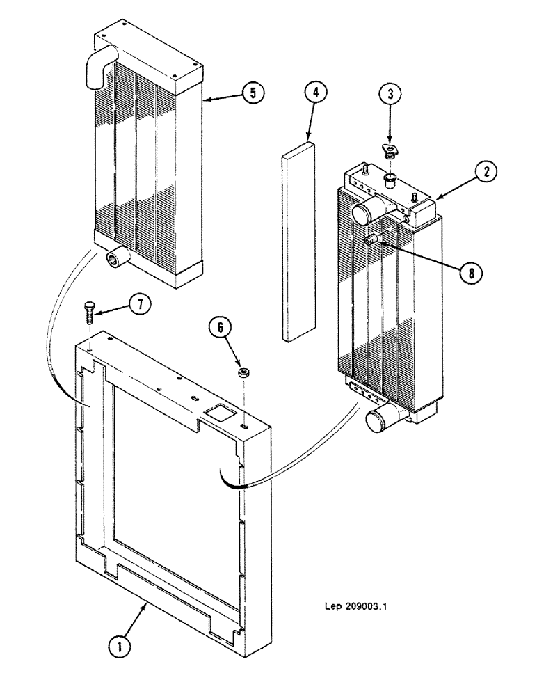 Схема запчастей Case 688C - (2-22) - RADIATOR AND OIL COOLER, (11103-) (01) - ENGINE