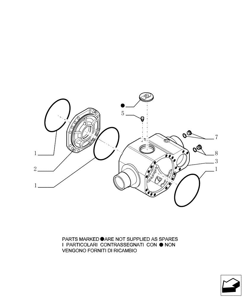 Схема запчастей Case TX742 - (9.00448[02]) - FRONT AXLE - COMPONENTS - OPTIONAL CODE 749082081 (25) - FRONT AXLE SYSTEM