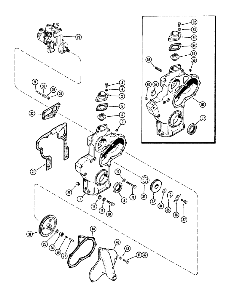 Схема запчастей Case 310G - (022) - FUEL INJECTION PUMP AND DRIVE, (188) DIESEL ENGINE (02) - FUEL SYSTEM