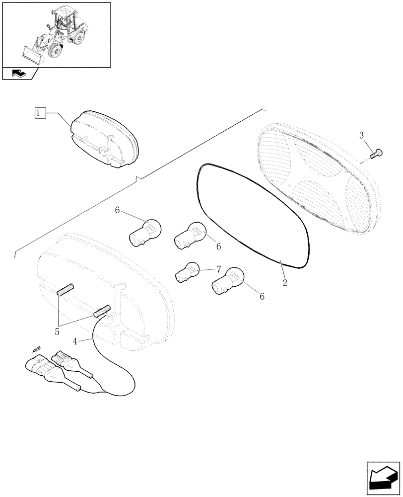 Схема запчастей Case 21E - (1.75.5) - BRAKE REAR LIGHT (06) - ELECTRICAL SYSTEMS