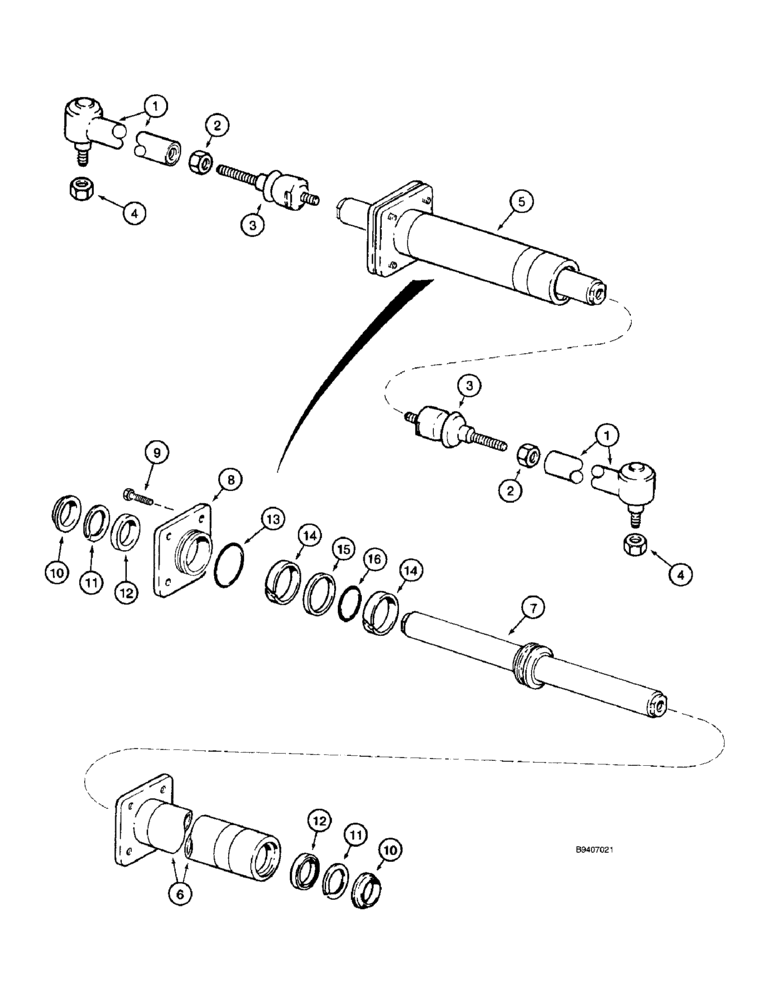 Схема запчастей Case 580SM - (06-04C) - AXLE, FRONT DRIVE - CYLINDER, STEERING, 4WD - SPECIAL FEATURE (05) - STEERING