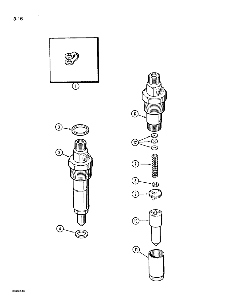 Схема запчастей Case 550 - (3-16) - FUEL INJECTION NOZZLE, 4T-390 ENGINE (03) - FUEL SYSTEM