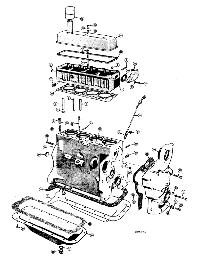 Схема запчастей Case 420BD - (006) - ENGINE BLOCK AND RELATED PARTS - GAS 