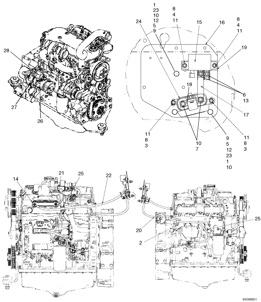 Схема запчастей Case 850L - (04-21) - GRID HEATER (04) - ELECTRICAL SYSTEMS