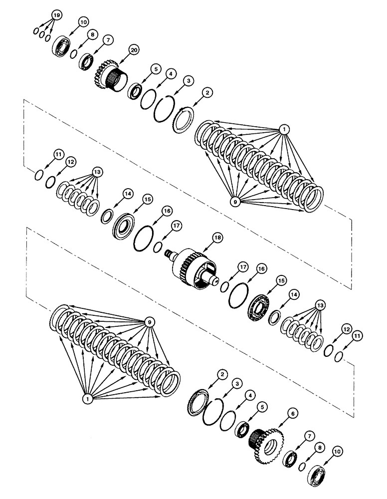 Схема запчастей Case 845 - (06.09[00]) - TRANSMISSION - 2ND SPEED AXLE (06) - POWER TRAIN