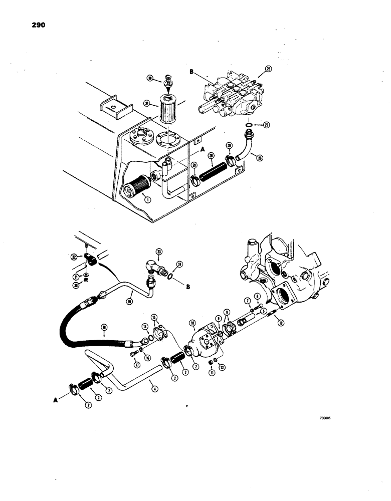 Схема запчастей Case 850 - (290) - EQUIPMENT PRIMARY HYDRAULICS (07) - HYDRAULIC SYSTEM