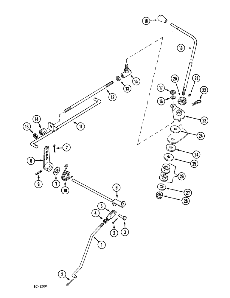 Схема запчастей Case 380B - (3-82) - GOVERNOR CONTROLS (03) - FUEL SYSTEM