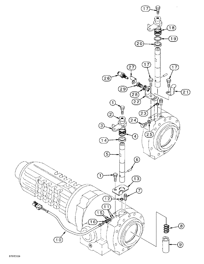 Схема запчастей Case 590SL - (7-04) - REAR DRIVE AXLE, PARKING BRAKE (07) - BRAKES