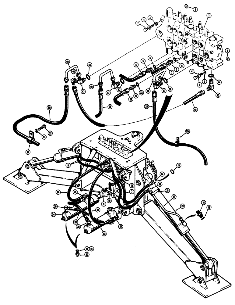 Схема запчастей Case 680CK - (146) - BACKHOE HYDRAULICS, SWING, STABILIZER, INLET AND OUTLET HYDRAULICS (35) - HYDRAULIC SYSTEMS