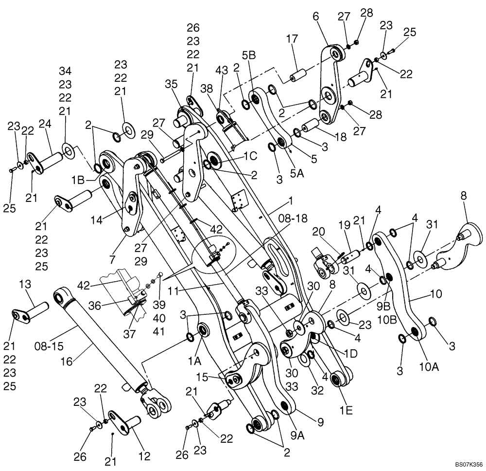 Схема запчастей Case 521E - (09-09) - FRAME - LOADER LIFT (XT LOADER) (09) - CHASSIS