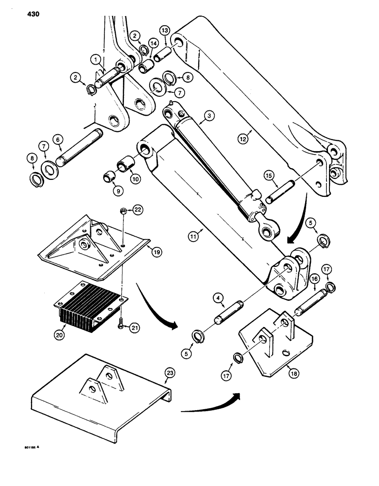 Схема запчастей Case 480D - (430) - BACKHOE STABILIZERS, 480D MODELS ONLY (84) - BOOMS, DIPPERS & BUCKETS