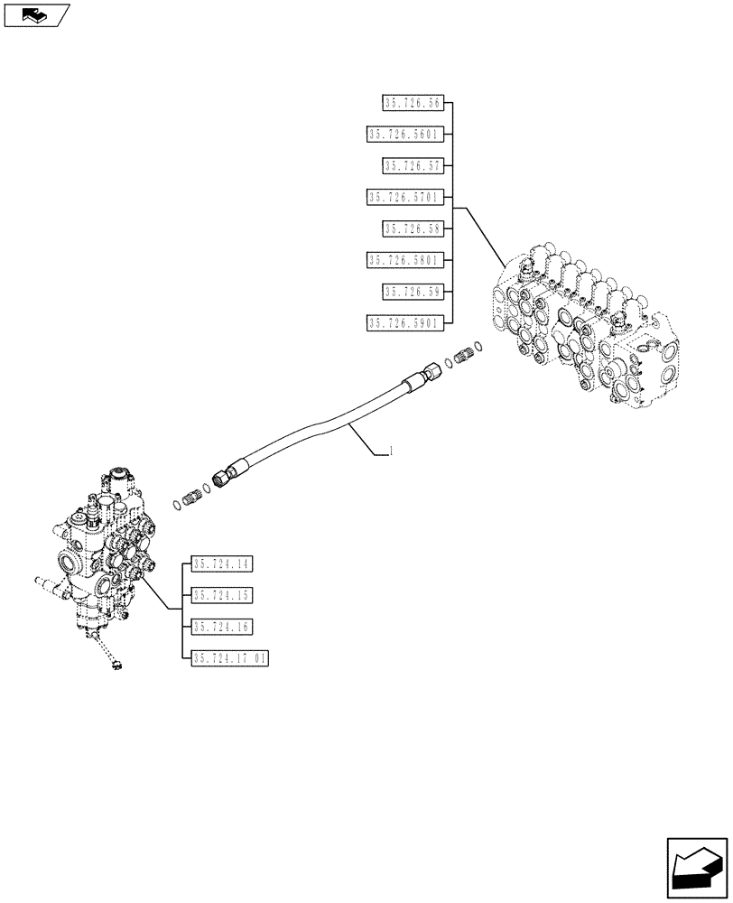 Схема запчастей Case 590SN - (35.726.39) - HYDRAULIC SYSTEM (35) - HYDRAULIC SYSTEMS