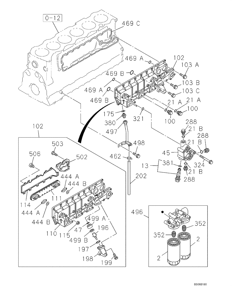 Схема запчастей Case CX800B - (02-30) - OIL COOLER - ENGINE (02) - ENGINE