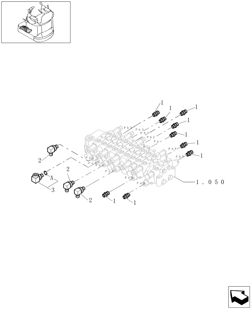 Схема запчастей Case CX16B - (1.080[01]) - CONTROL LINES, VALVE (35) - HYDRAULIC SYSTEMS