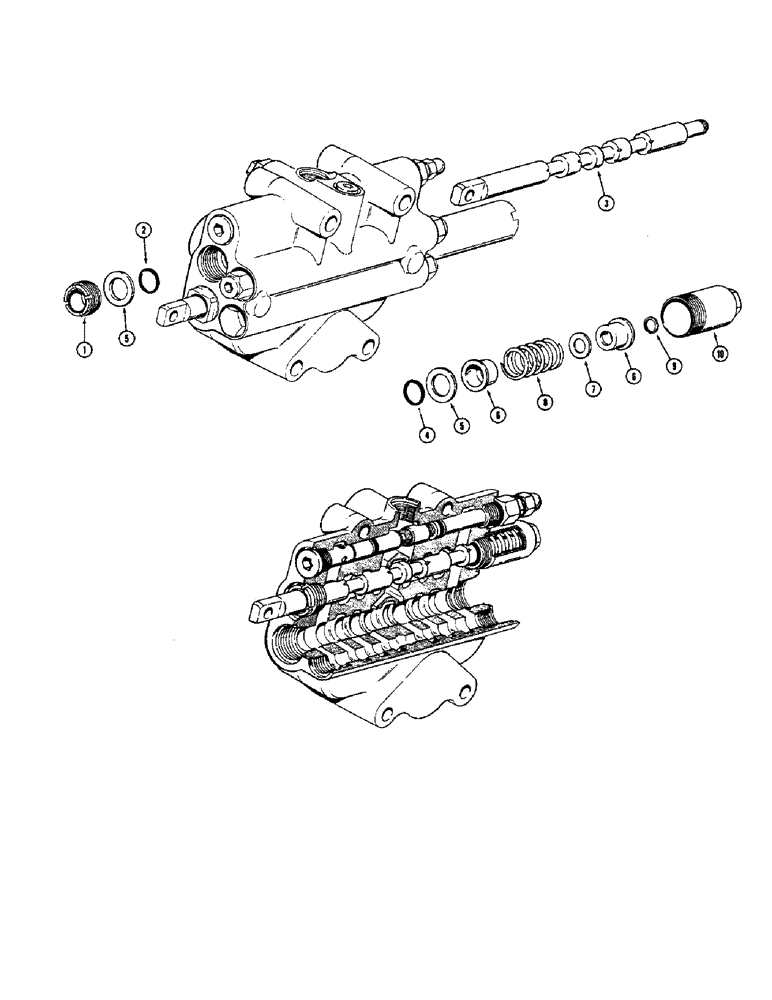 Схема запчастей Case 680CK - (238) - THREE POSITION SPOOLS - DOUBLE ACTING, USED WITH THREE SPOOL LOADER VALVE ONLY (35) - HYDRAULIC SYSTEMS