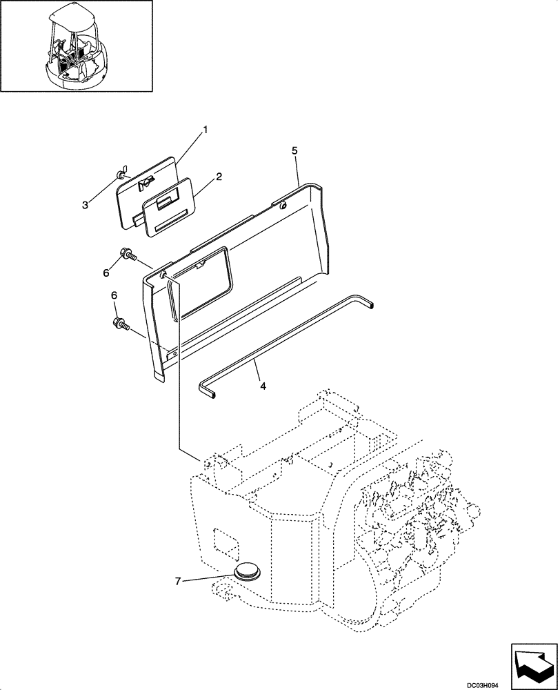 Схема запчастей Case CX25 - (09-41[00]) - HEATER SUPPORTS - CANOPY (09) - CHASSIS/ATTACHMENTS