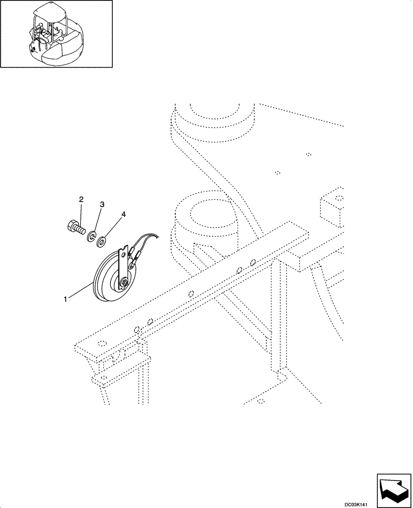 Схема запчастей Case CX47 - (04-16[00]) - HORN - MOUNTING (04) - ELECTRICAL SYSTEMS