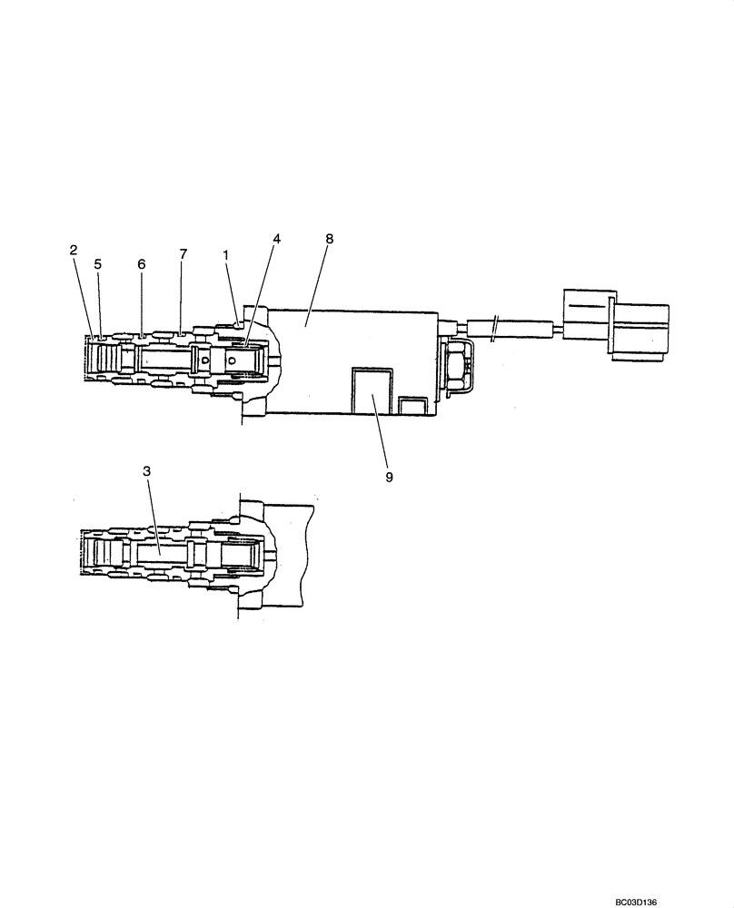 Схема запчастей Case CX47 - (08-54[00]) - VALVE ASSY - SOLENOID, TRAVEL ALARM (08) - HYDRAULICS