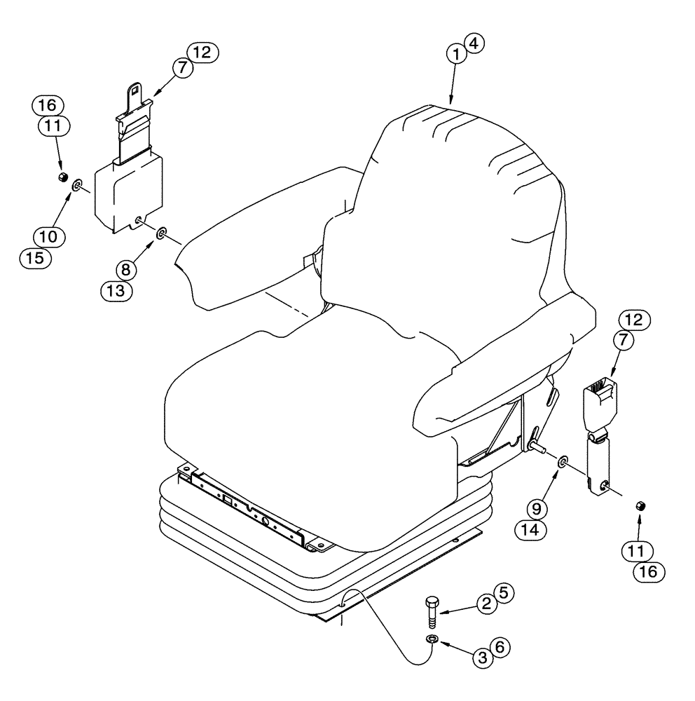 Схема запчастей Case 721C - (09-31) - SEAT - MOUNTING (09) - CHASSIS