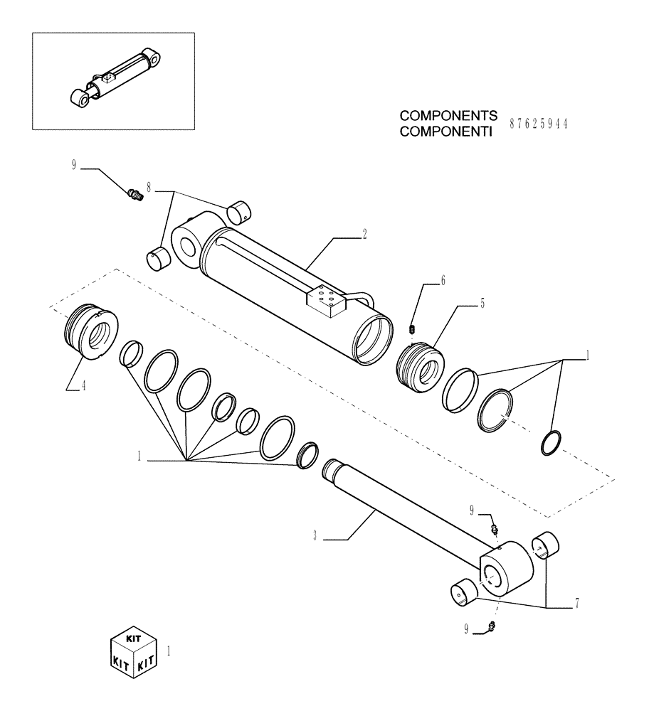 Схема запчастей Case TX1055 - (9.80092A[10]) - TELESCOPIC ARM FOR 4 FUNCTIONS (ARM 55) - OPTIONAL CODE 749027251 (83) - TELESCOPIC SINGLE ARM