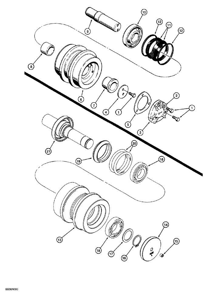 Схема запчастей Case 1150G - (5-012) - CARRIER ROLLER (04) - UNDERCARRIAGE