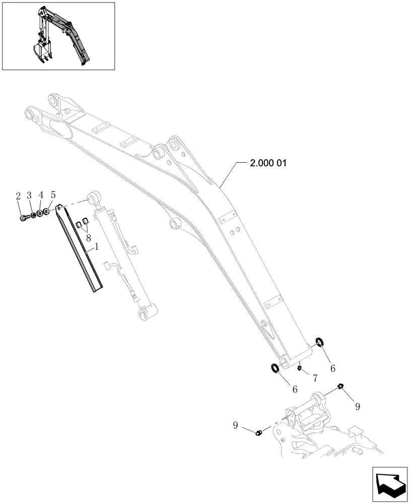 Схема запчастей Case CX31B - (2.000[03]) - BOOM ASSEMBLY (84) - BOOMS, DIPPERS & BUCKETS