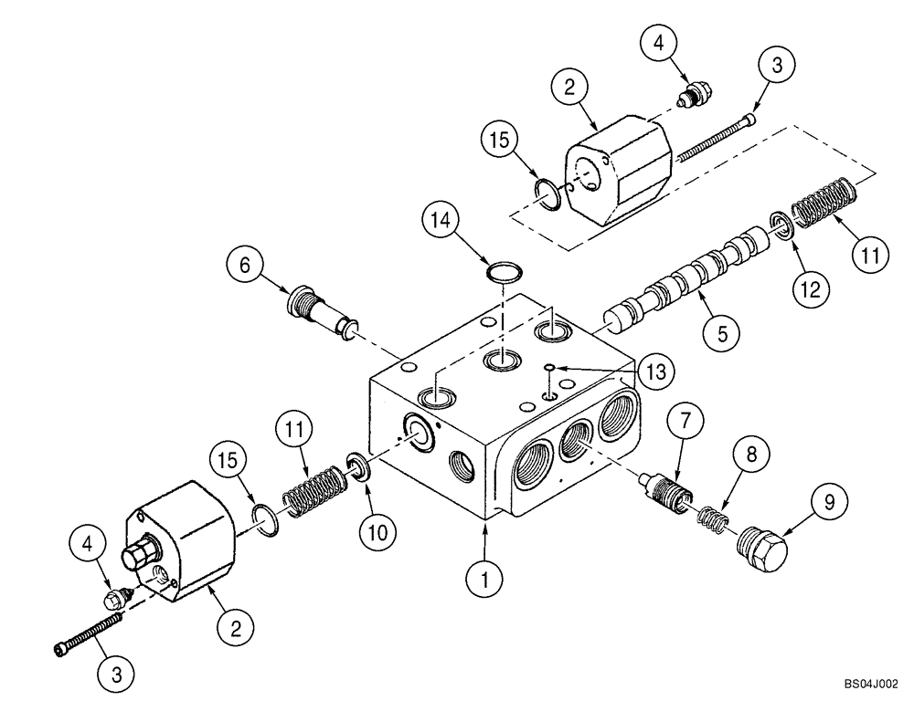 Схема запчастей Case 621D - (08-14) - VALVE ASSY - LOADER CONTROL (08) - HYDRAULICS