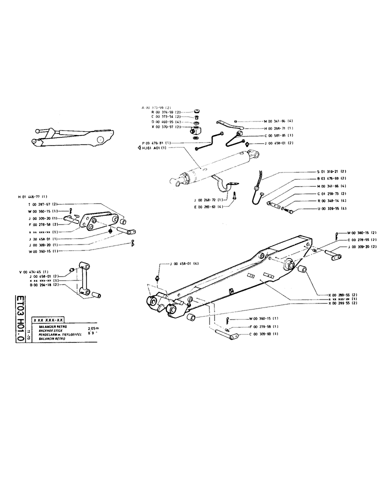 Схема запчастей Case TC45 - (107) - BACKHOE STICK 