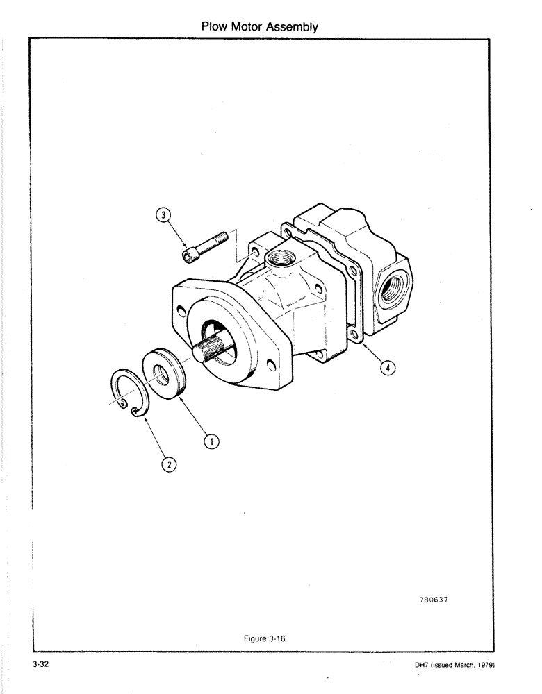 Схема запчастей Case DH7 - (3-32) - PLOW MOTOR ASSEMBLY (35) - HYDRAULIC SYSTEMS