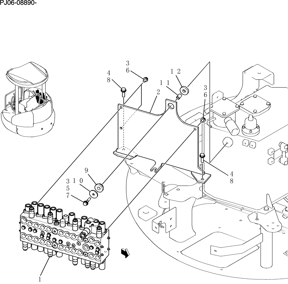 Схема запчастей Case CX50B - (080-17[1]) - VALVE INSTAL (35) - HYDRAULIC SYSTEMS