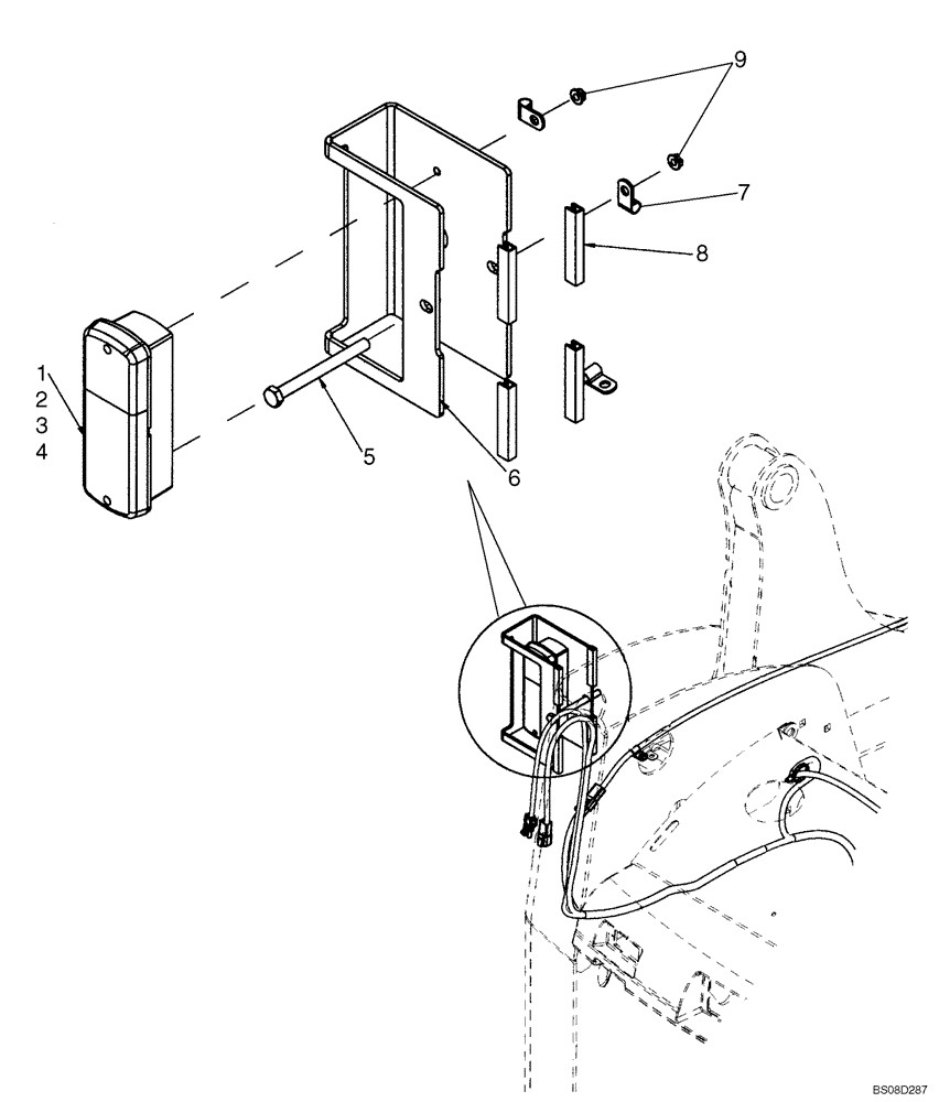 Схема запчастей Case 445 - (04-24A) - REAR LIGHTS AND MOUNTING (EUROPE) (04) - ELECTRICAL SYSTEMS