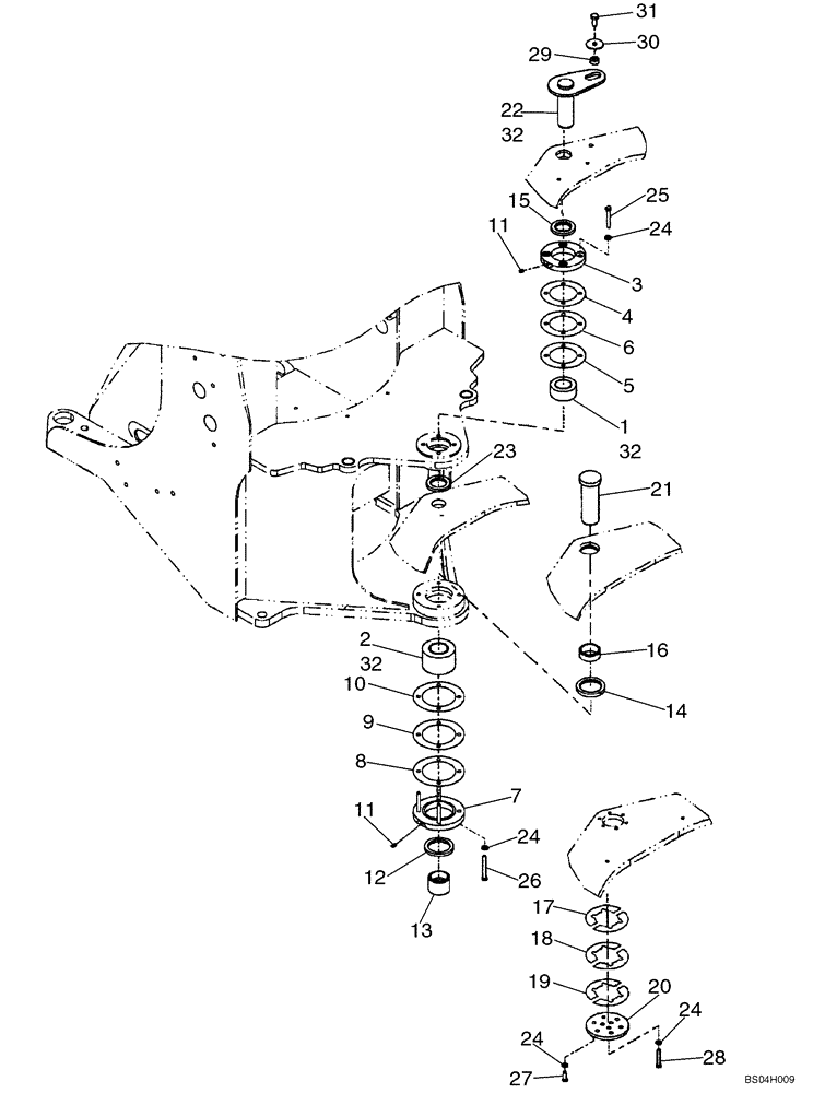 Схема запчастей Case 721E - (09-23) - FRAME, REAR - PIVOT (09) - CHASSIS