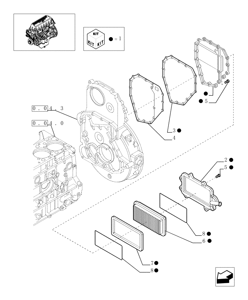 Схема запчастей Case F3AE0684D B005 - (0.04.5[01]) - ENGINE BREATHERS (500386078) 