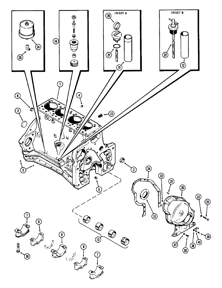 Схема запчастей Case W7 - (010) - CYLINDER BLOCK ASSEMBLY, (301) DIESEL ENGINE (02) - ENGINE