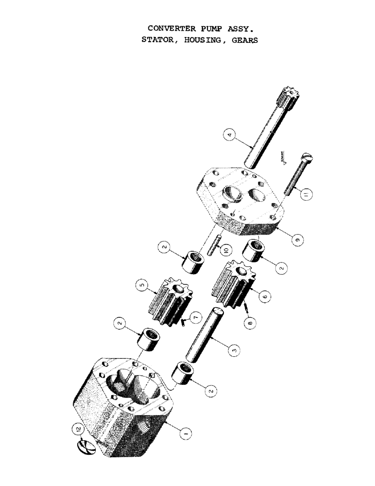 Схема запчастей Case 1000C - (092) - CONVERTER PUMP ASSEMBLY, STATOR, HOUSING, GEARS (03) - TRANSMISSION