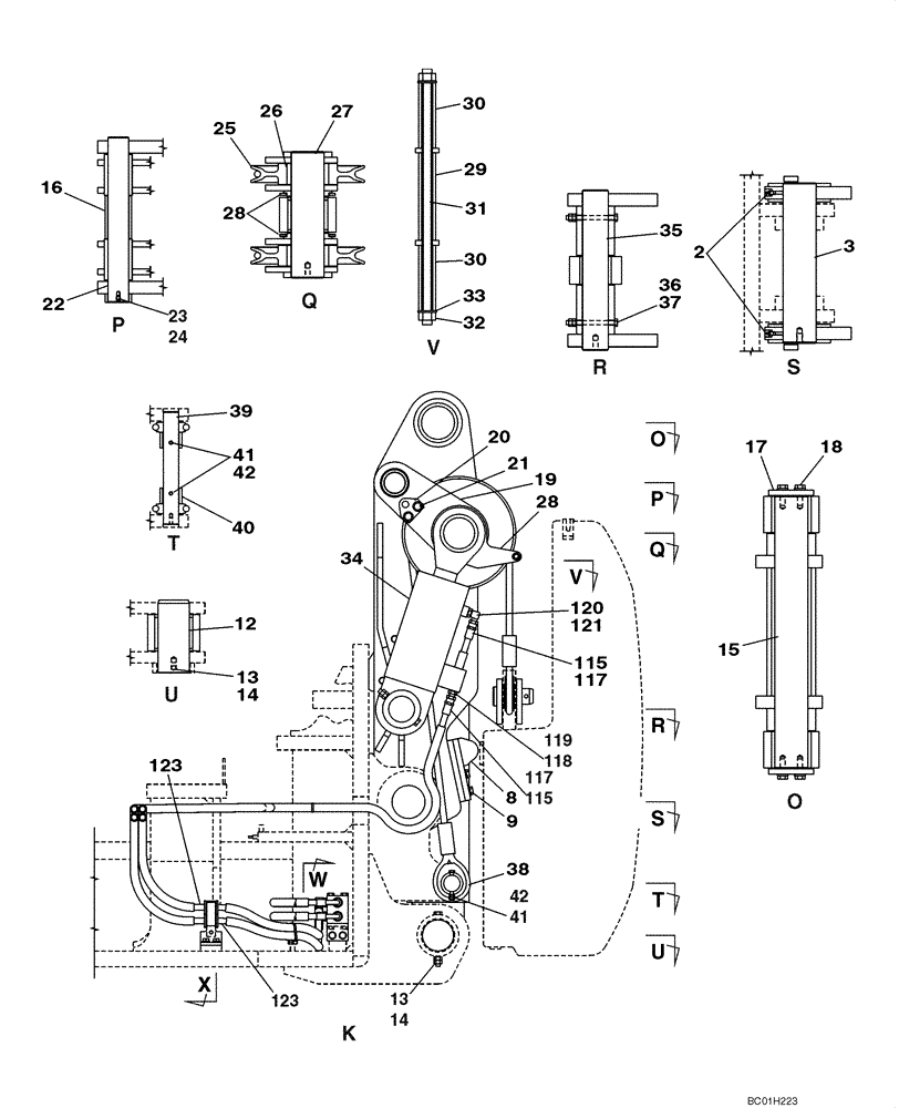 Схема запчастей Case CX800 - (08-52) - COUNTERWEIGHT REMOVAL SYSTEM (08) - HYDRAULICS