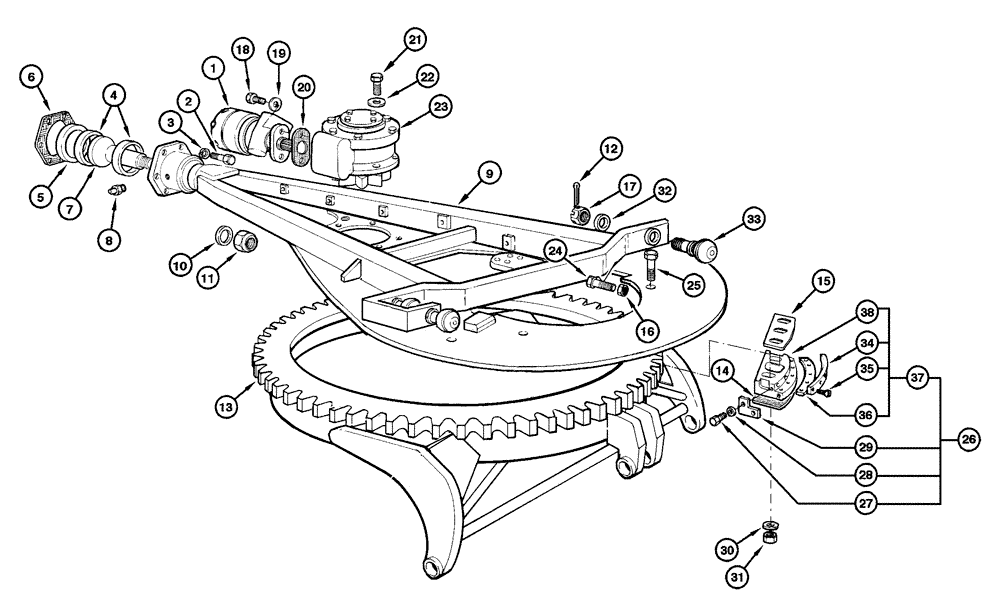 Схема запчастей Case 845 - (09.07[00]) - CIRCLE - ASSEMBLY (09) - CHASSIS