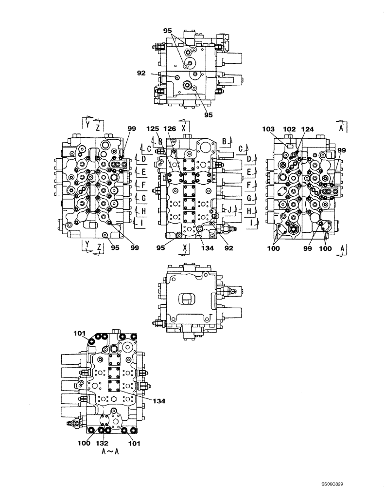 Схема запчастей Case CX460 - (08-77B) - KTJ10071 VALVE ASSY, CONTROL (DAC0746159 - ) (08) - HYDRAULICS