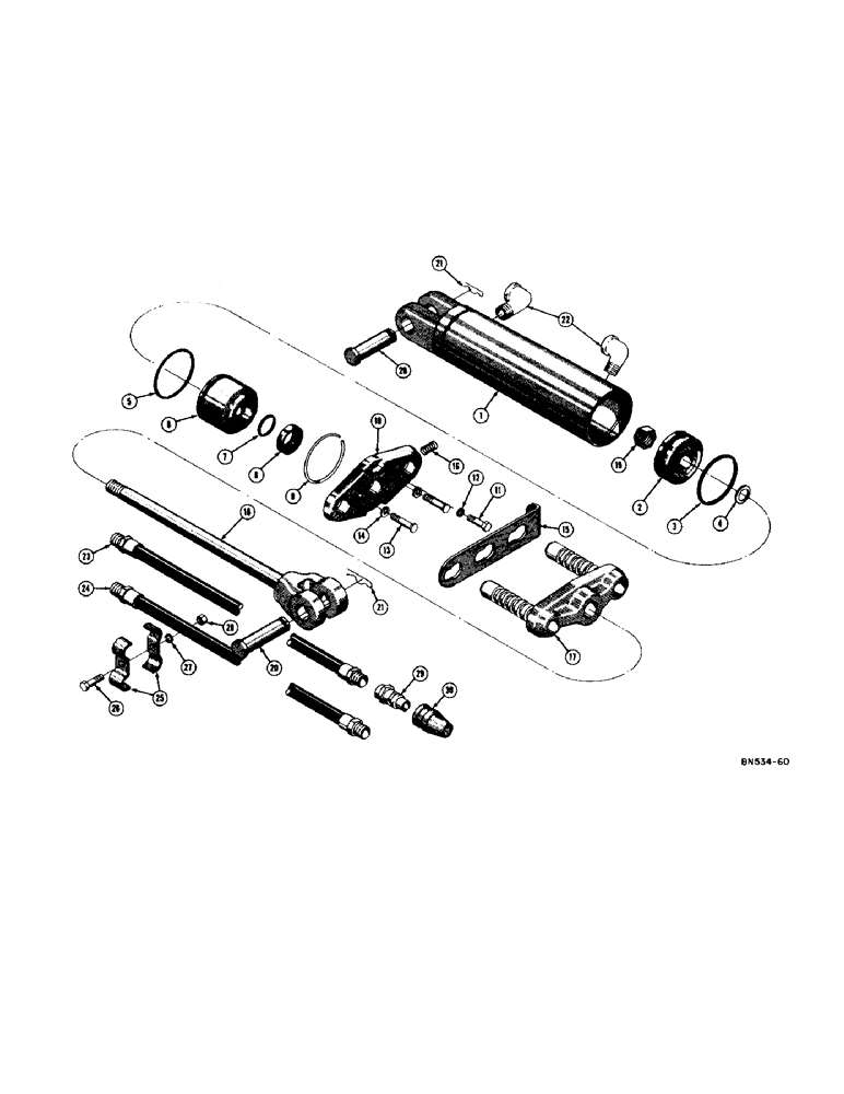 Схема запчастей Case 320 - (214) - B3785AA REMOTE HYDRAULIC CYLINDER (07) - HYDRAULIC SYSTEM