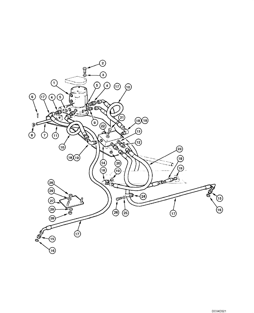 Схема запчастей Case 865 - (08.06[00]) - BLADE HYDRAULIC CIRCUIT - SIDE SHIFT AND TILT (08) - HYDRAULICS