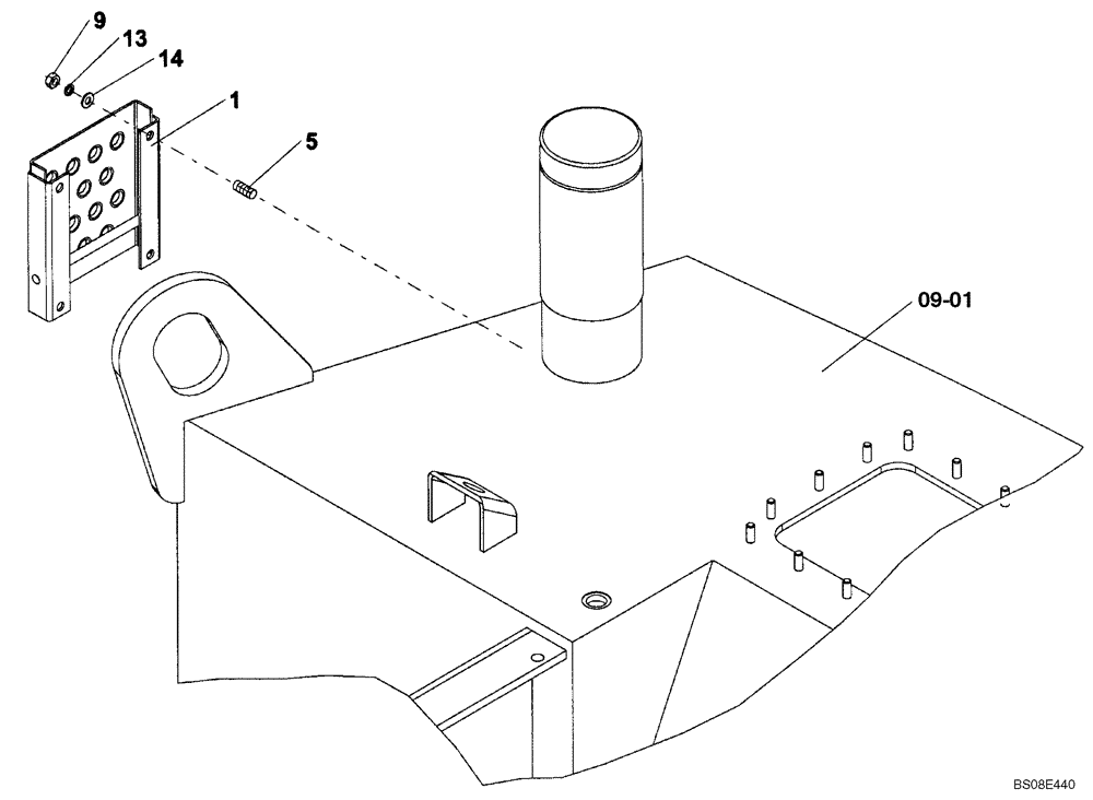 Схема запчастей Case SV210 - (09-14[01]) - STEP, RH (GROUP 462) (ND131873) (09) - CHASSIS/ATTACHMENTS