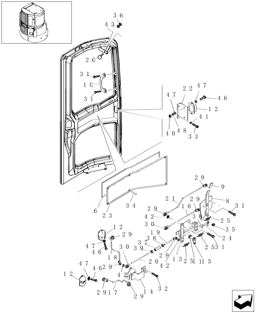 Схема запчастей Case CX27B - (1.250B[08]) - CAB (01) - Section 1