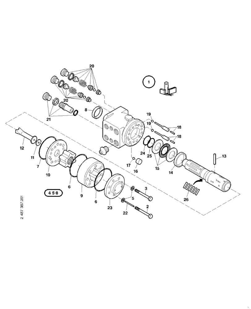 Схема запчастей Case 321E - (23.092[2487387000]) - STEERING VALVE (35) - HYDRAULIC SYSTEMS