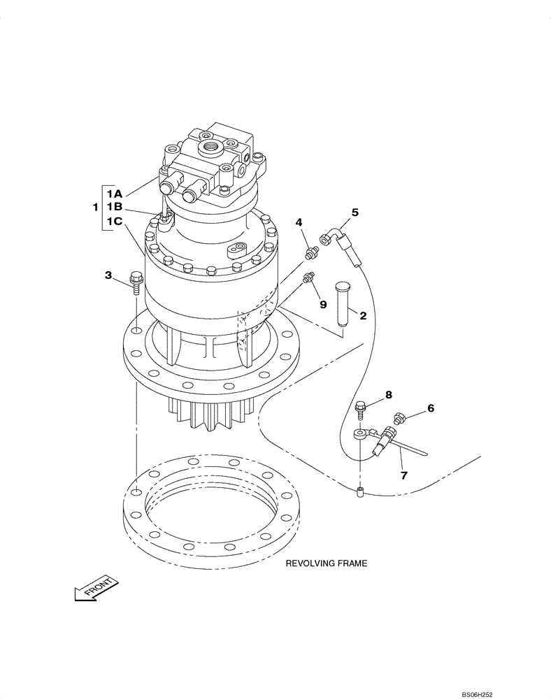 Схема запчастей Case CX210N - (08-35A) - MOUNTING - SWING MOTOR, PIN DAC0721133 - DAC0721424 (08) - HYDRAULICS