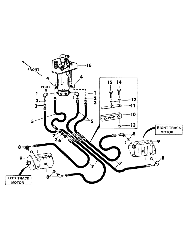 Схема запчастей Case 35YC - (113) - LOWER TRACK DRIVE MOTOR HYDRAULICS (07) - HYDRAULIC SYSTEM